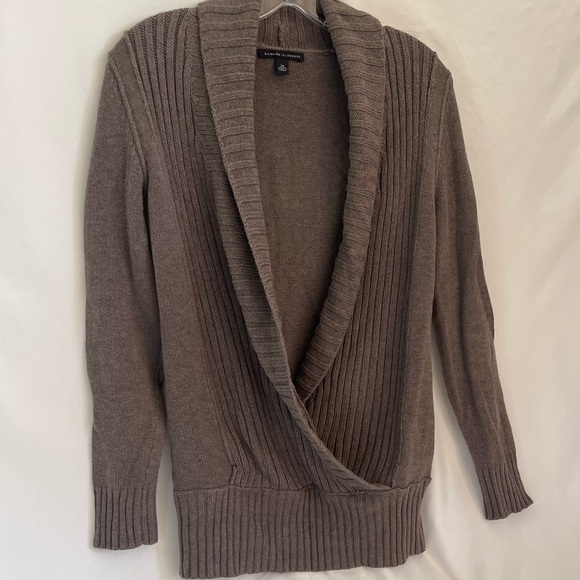 Banana Republic Cross Over knit sweater Brown Size XS - Picture 2 of 11